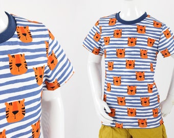 Kinder-T-Shirt  gestreift mit Tigern