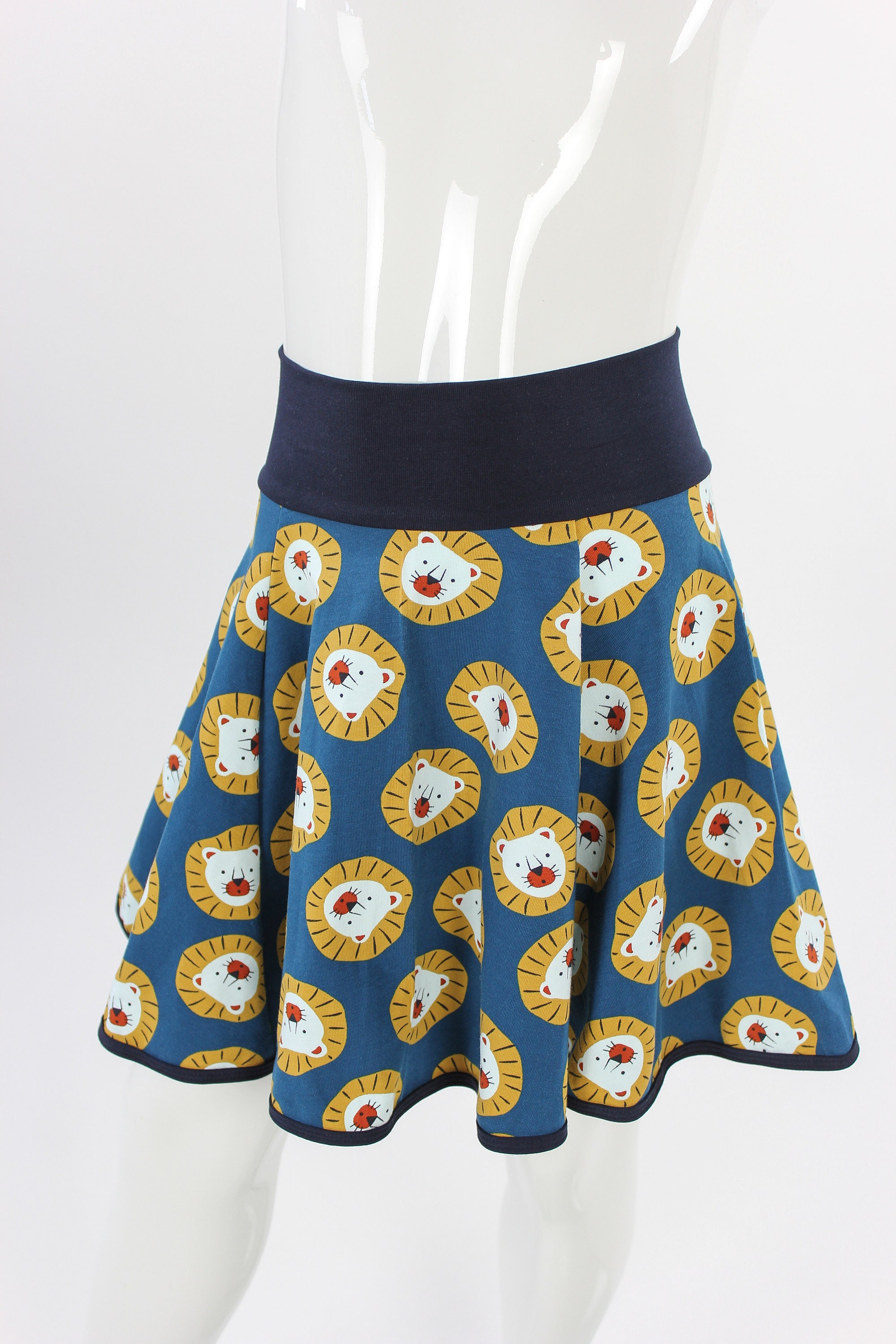 Children's Circle Skirt Petrol With Lions 