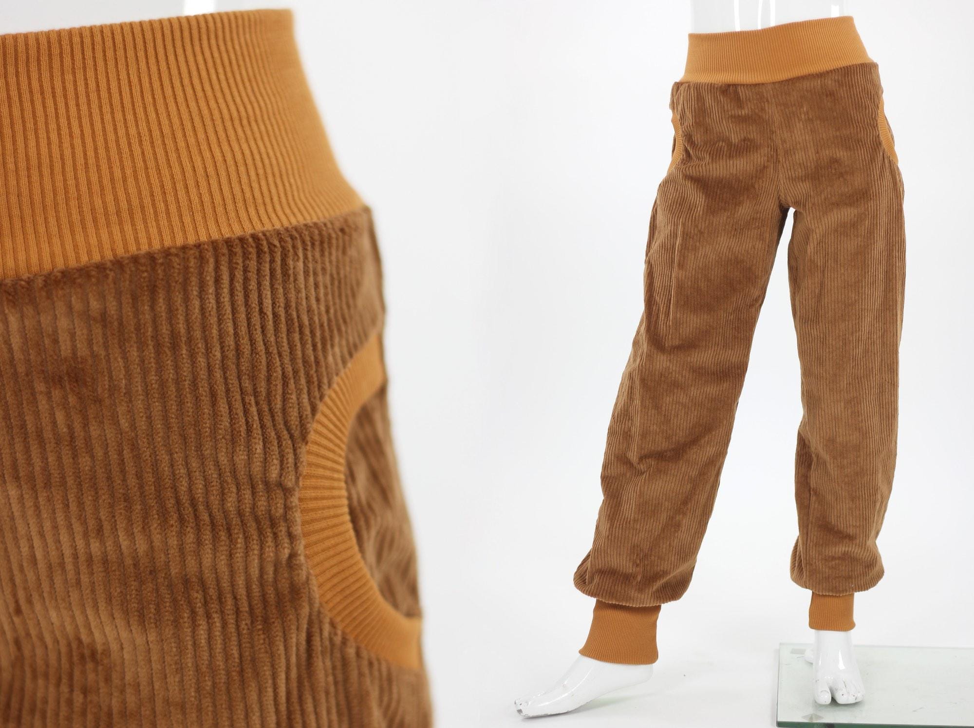 Pantalon Pour Filles - Automne Et Hiver - Pantalon Uni En Velours Côtelé - Taille élastique - Pantalon Avec Poches - Pantalon épais En Velours, Jaune, 3-4 Ans
