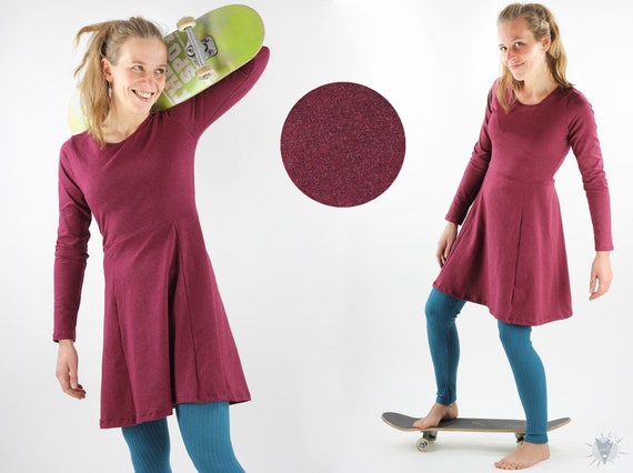Berry skater dress top