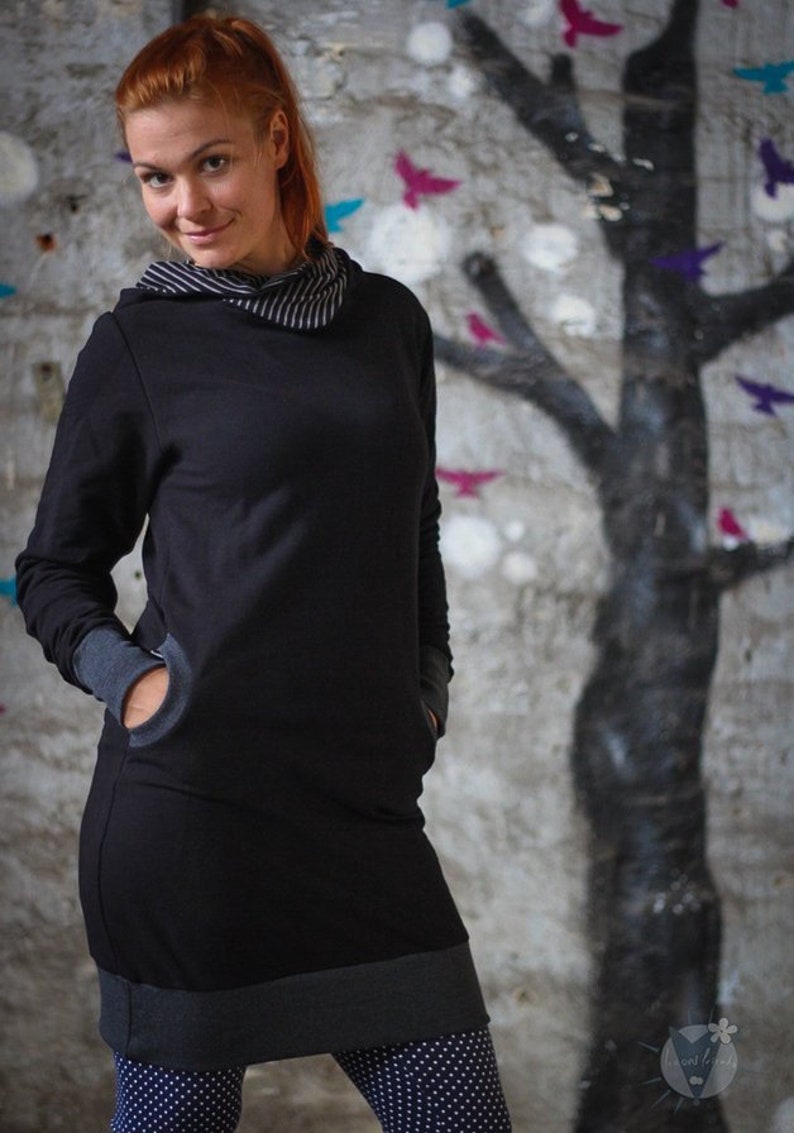 Jumper dress made of high-quality eco-sweat, super comfortable hoodie dress, S-XL image 1