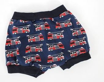 Dark blue panties with fire engines, approx. 1 to 6 years