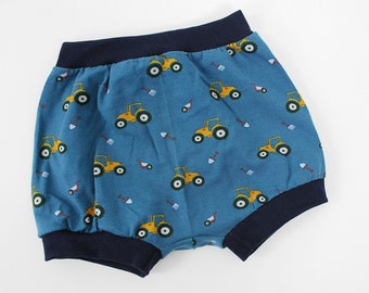 Panties petrol with tractors, approx. 1 to 6 years ORGANIC FABRICS