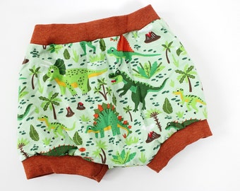 Green panties with dinosaurs, approx. 1 to 6 years