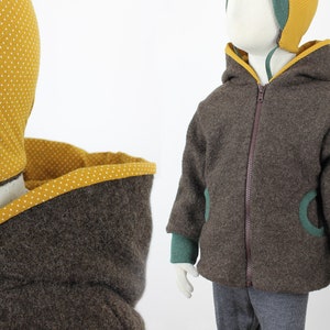 Wool jacket with dots on yellow