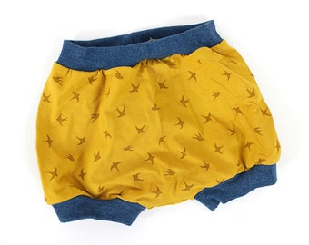 Culotte jaune avec oiseaux, environ 1 à 6 ans