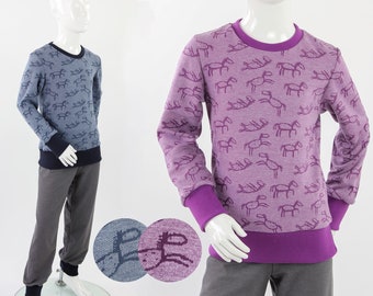 Children's longsleeve made of jacquard jersey with horses SEVERAL COLORS