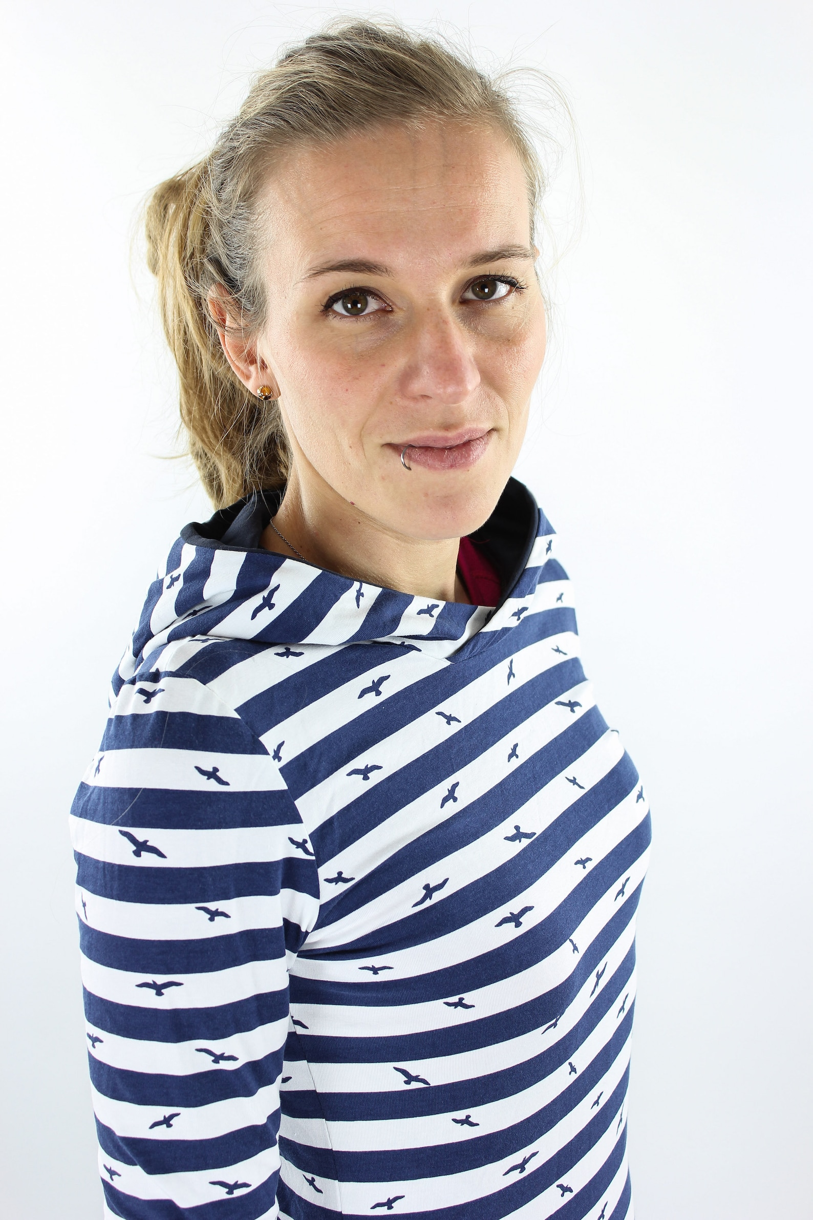 pullover blau weiß gestreift damen