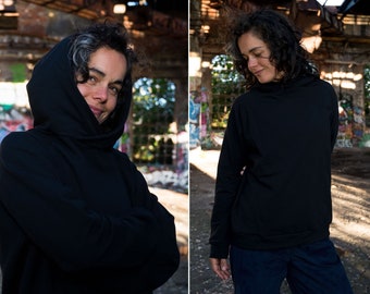 Sudadera oversize con capucha unisex negra