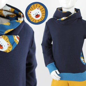 Yellow children's hoodie with foxes image 1