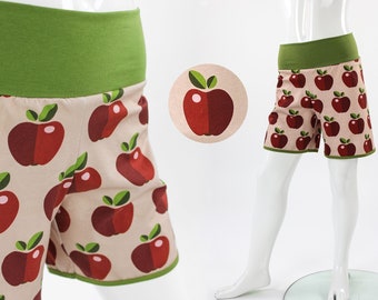 shorts for children pink with apples