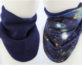 Reversible wool walk scarf BLUE GALAXY