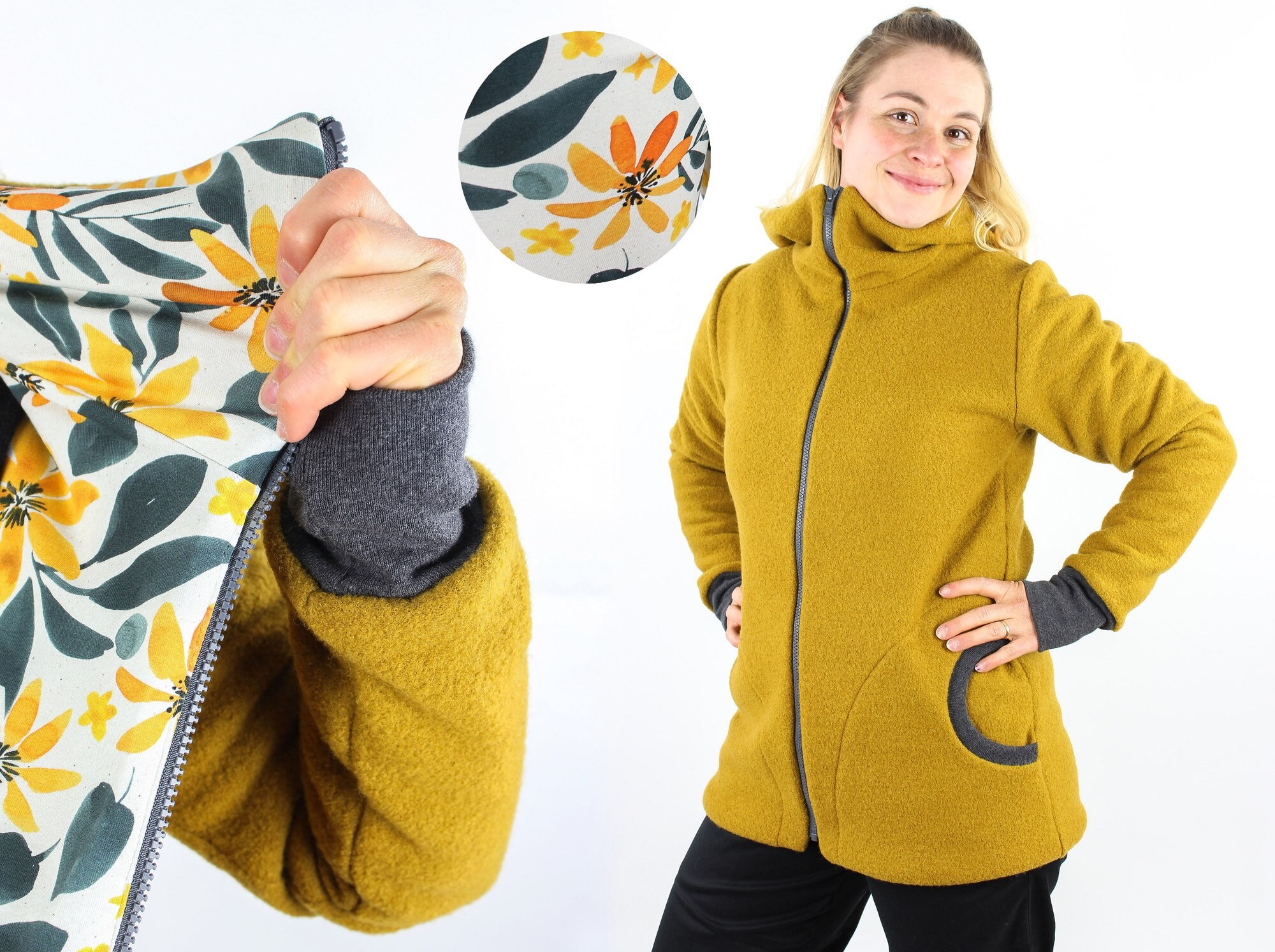 Yellow boiled wool best sale jacket
