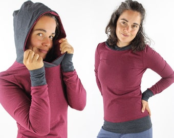 Women's summer sweater in berry melange