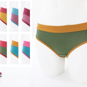gepunktete Damen-Unterhose grün gelb beere mint petrol