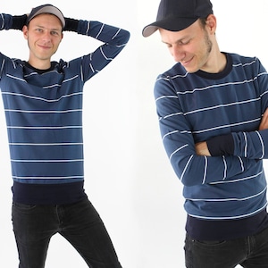 Longsleeve made of French Terry blue with white stripes