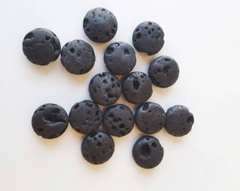 2 shape flat 18mm black lava stones