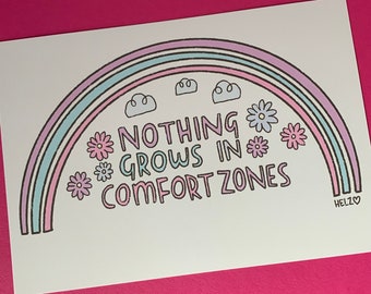 Comfort zone rainbow - a5 art print - home decor office study