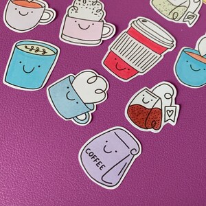 coffee friends sticker set hand made, hand illustrated. small gift illustration cute quirky journal image 8