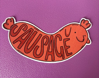 Sausage dog sticker single