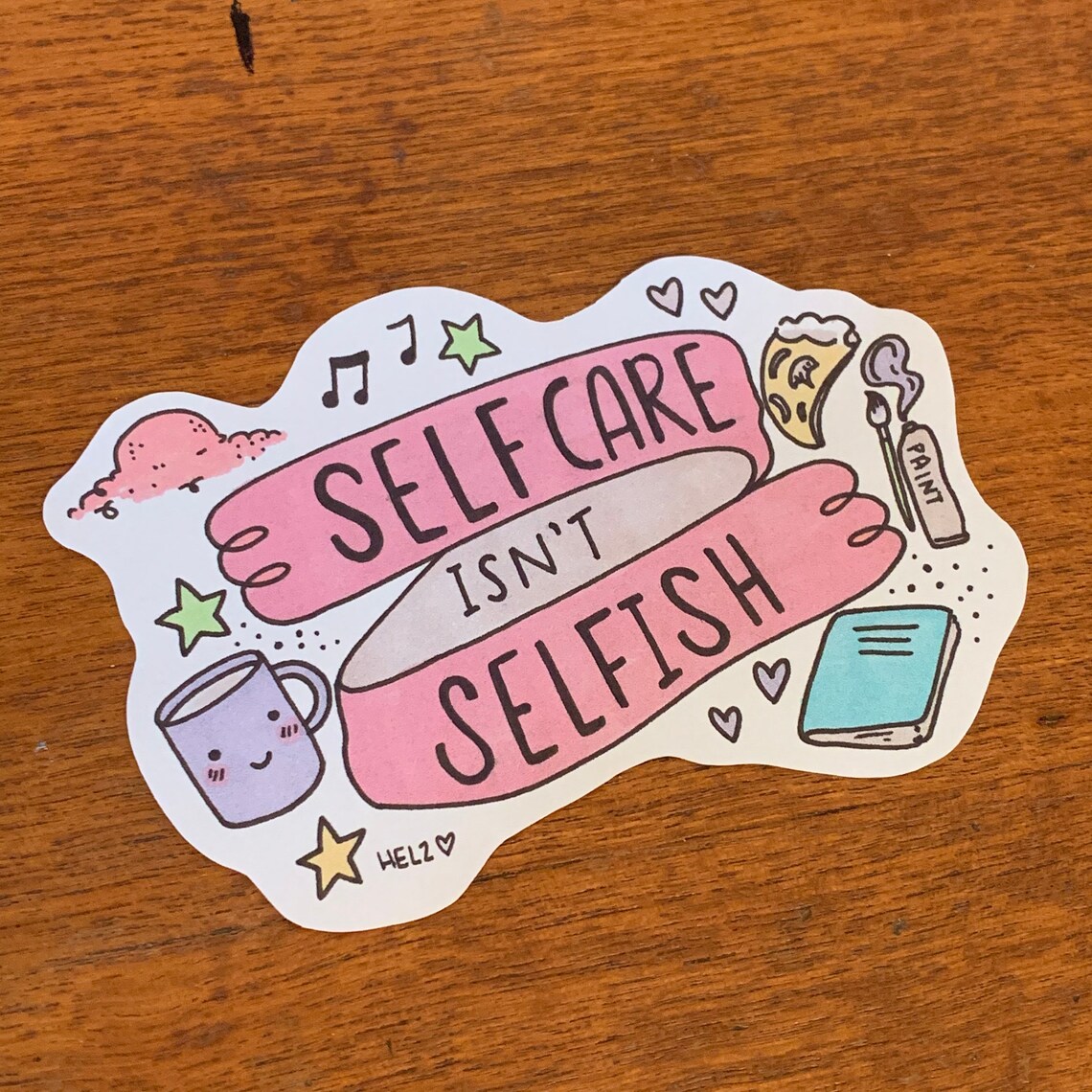 self care jumbo sticker journal pastel valentines cute etsy