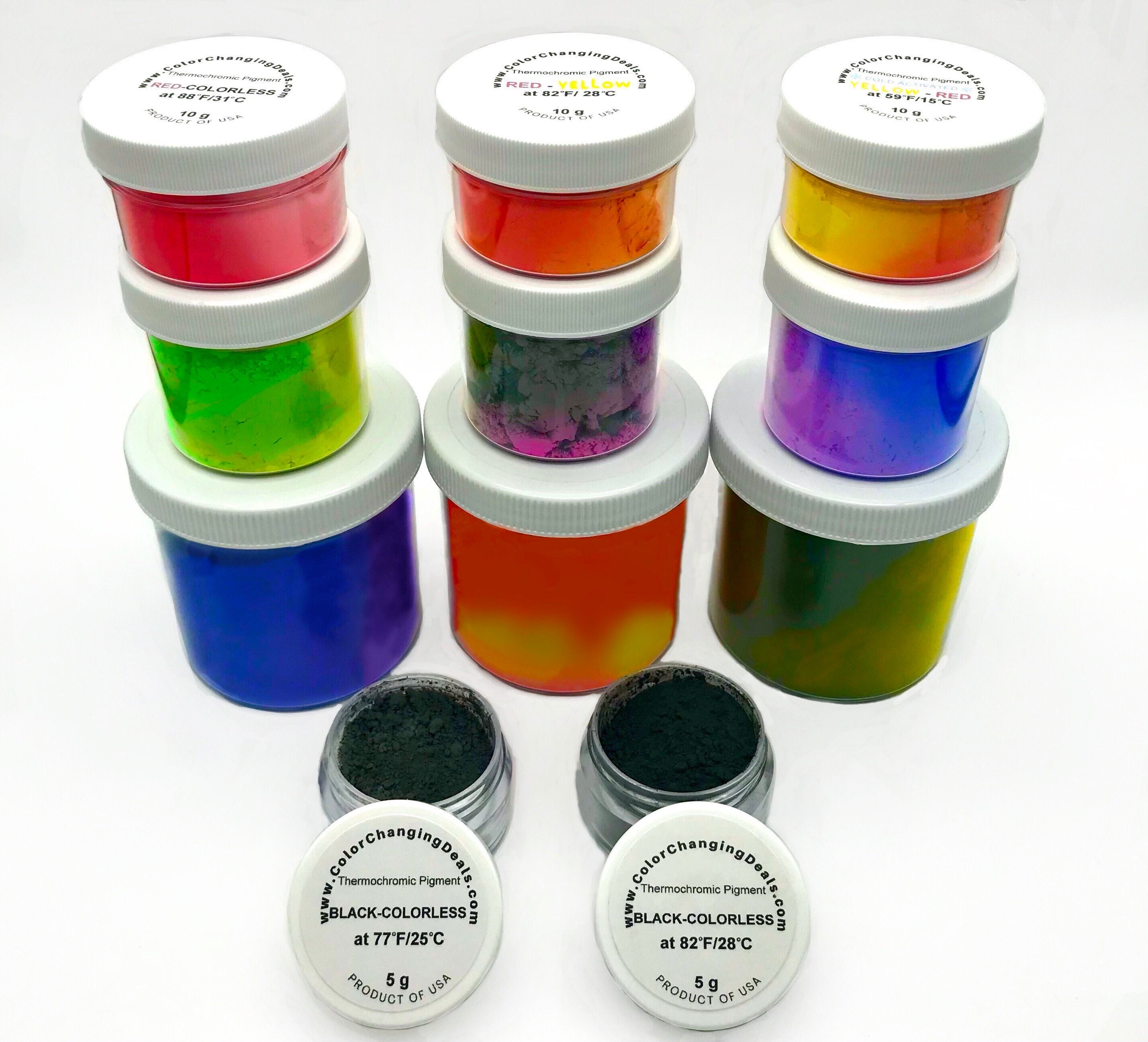 Color Changing Thermochromic Powder Pigments for Art Crafts Nails Playdoh Slime Science