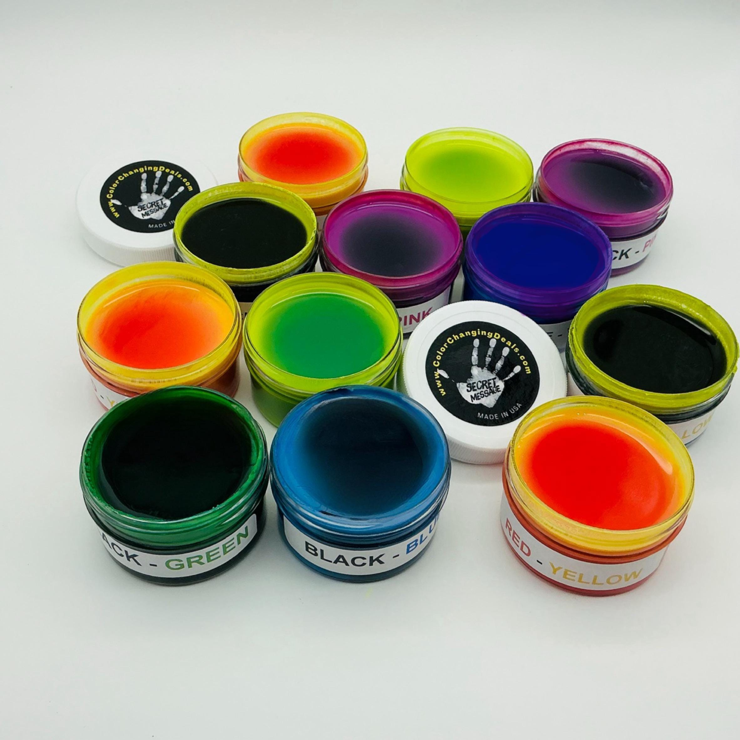 Thermochromic Universal Magic Paint Changes Color by Body Heat and Hand Touch for DIY Color Changing T-Shirt Shoes Gender Reveals Crafts