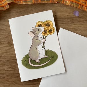 Soleil raté | Carte de voeux mignonne de rat d'automne | Carte de voeux vierge pour rat de compagnie