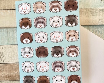 Ferret Faces Greeting Card | Cute Ferret Greeting Card for any occasion