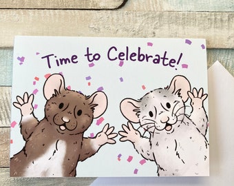 Time To Celebrate | Rat Greeting Card |