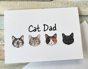 Papá gato / Tarjeta de felicitación de gato lindo /