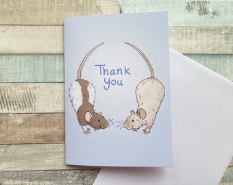 Cute Rat A6 Greeting Card, Thank You Card, Vet Thank You Card, Rat Lover Gift