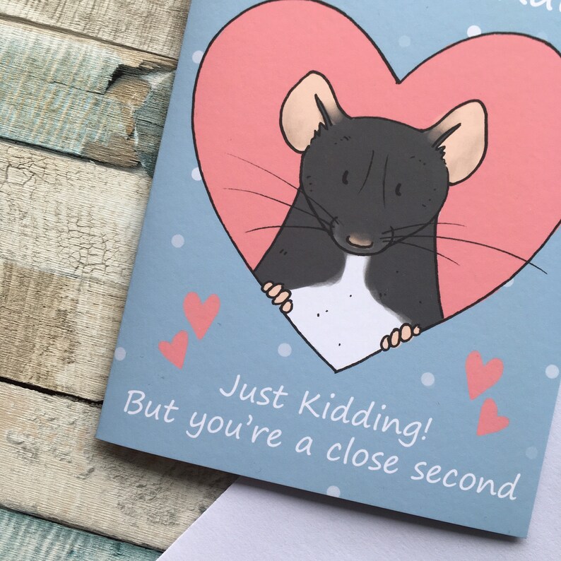 I love you more than rats funny A6 greeting card rat lover Etsy
