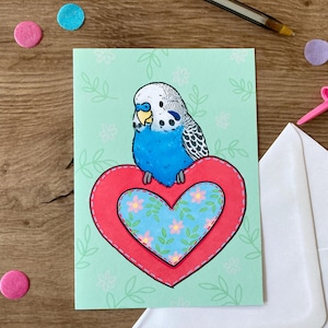 coeur de perruche | Carte de voeux bleue mignonne de perruche de Zazzle.be Liste d'envies Vous avez des idées ? d'amour perruche bleue de Zazzle.be Liste d'envies Vous avez des idées ? Carte Saint Valentin Oiseau