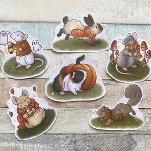 Autumn Animal Stickers | Pack of 6 Animal Stickers | Fun Autumn Animal Glossy Stickers