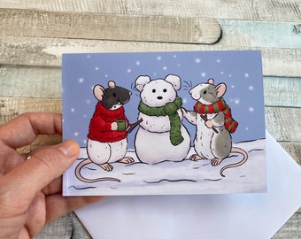 Snow Rats | Pet Rat A6 Christmas Card