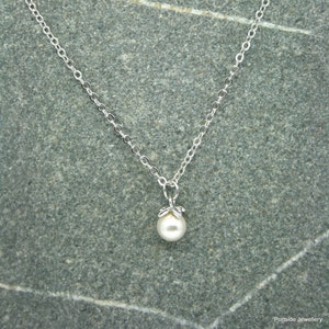 Pearl drop necklace, bridal necklace, swarovski pearl necklace, pearl necklace, bridesmaid necklace, wedding necklace, pearl pendant image 5