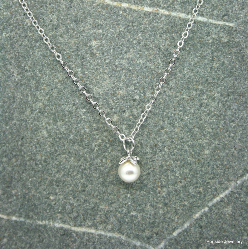 Pearl drop necklace, bridal necklace, swarovski pearl necklace, pearl necklace, bridesmaid necklace, wedding necklace, pearl pendant image 5