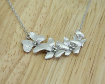 Hibiscus flower necklace, wedding necklace, brides necklace, summer necklace, bridesmaid necklace, flower necklace, holiday necklace