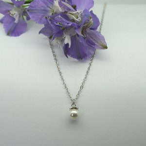 Pearl drop necklace, bridal necklace, swarovski pearl necklace, pearl necklace, bridesmaid necklace, wedding necklace, pearl pendant image 9
