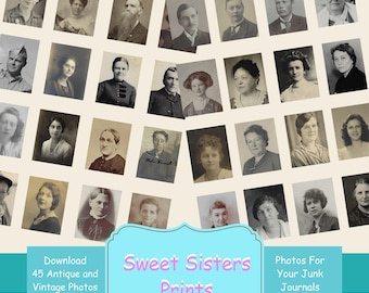 45 Antique and Vintage Photos to Download and use in your Junk Journals, Scrapbooks and more.