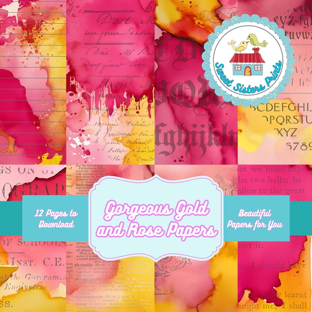 Gold & Ruby Paper Pack: Art Journal Ephemera (digital Download) - Etsy