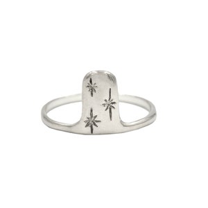 Night Ring, Stars Ring, Simple Star Ring, Thin Silver Ring, Starry Sky, Celestial Jewelry