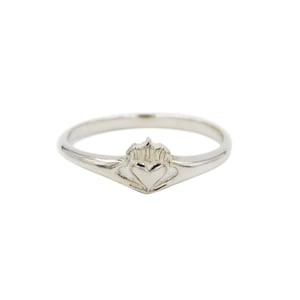 Silver Claddagh Ring, Irish Ring, Heart Ring, Heart Crown and Hands, Sterling Silver Rings image 1