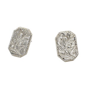 Olive Branch Earrings, Peace Earrings, Peace offering Studs, Plant Studs, Leaf Earrings, Geometric Jewelry
