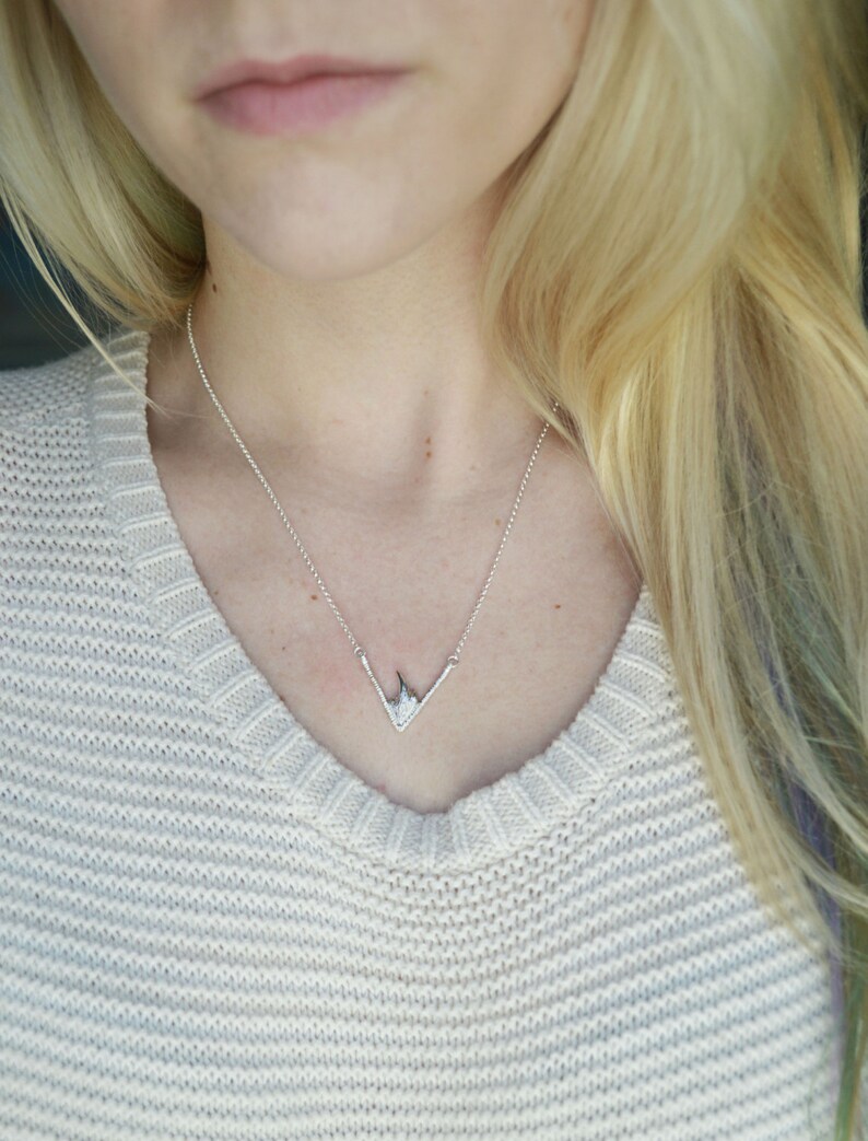 Fire Necklace Flame Necklace Layering Necklace Geometric Etsy