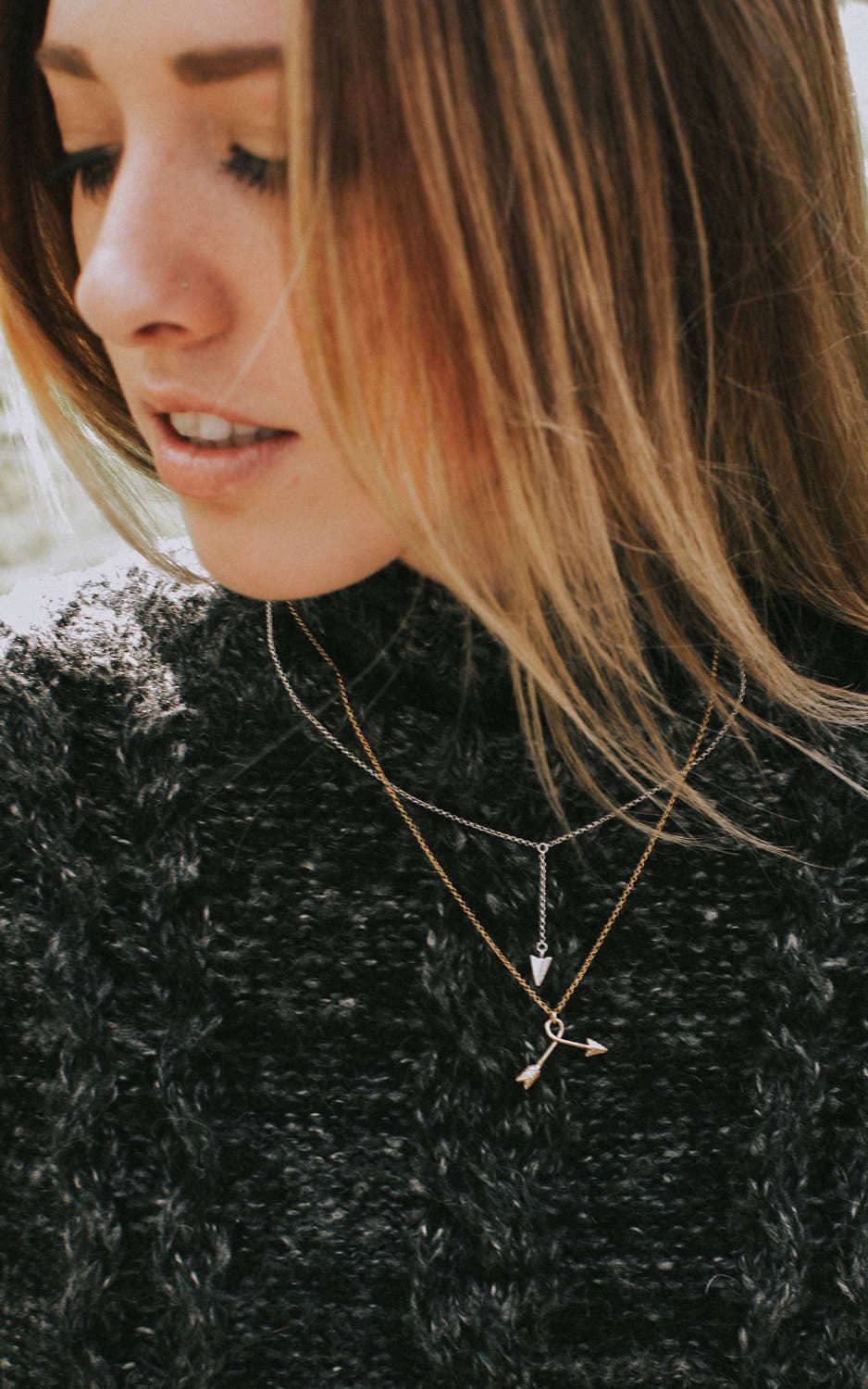 Lost & Found Necklace Gold Arrow Necklace Silver Arrowhead Etsy