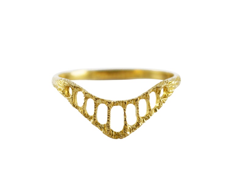 Pinnacle Ring, Delicate Ring, Thin Ring, Intricate Ring, Deco Ring, Contour Ring, Wedding Ring, Alternative Wedding Band, Textured Ring image 2