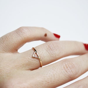 Thin Gold Spike Ring, Simple Ring, Delicate Ring, Triangle Ring, Dainty 14k Ring, Thin Gold Ring, Geometric Ring image 4