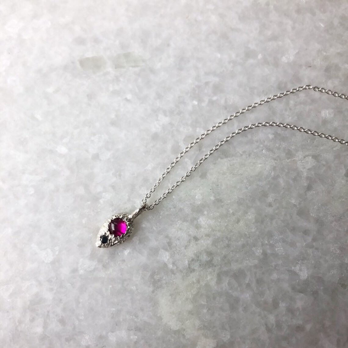 Ruby Beacon Necklace Ruby and Black Diamond Necklace July Etsy